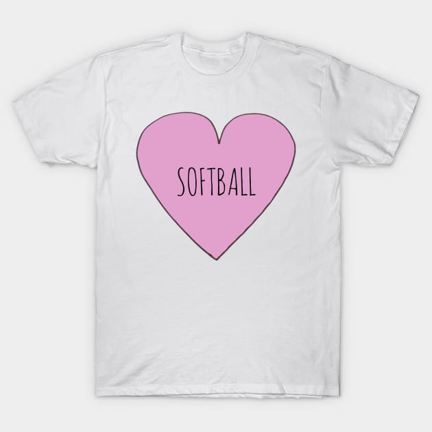 Love Softball T-Shirt by wanungara